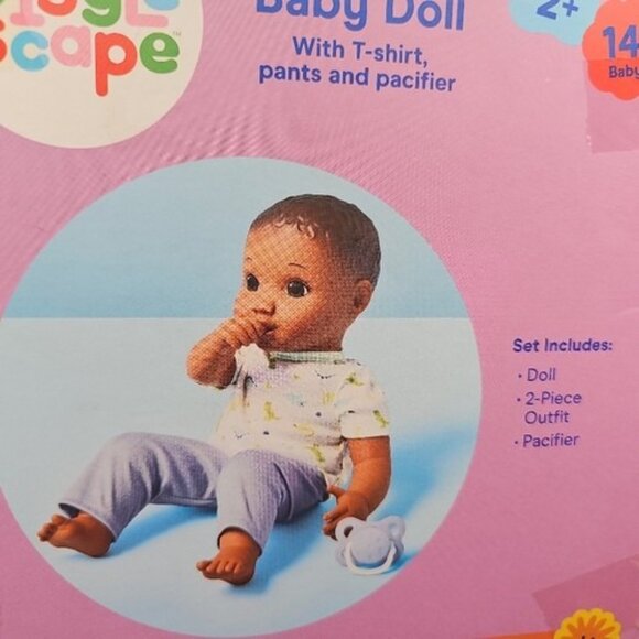 Gigglescape 14 Inch Baby Doll Dino Print Playtime Sucks Thumb Toddler dark colpl - Picture 5 of 5